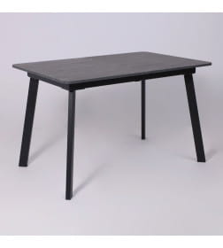 Стол AV 1209/1, ЛМДФ, раздвижной 1200(1600)*800 Мрамор Пьетра Графитовый/черный