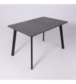 Стол AV 1209/1, ЛМДФ, раздвижной 1200(1600)*800 Мрамор Пьетра Графитовый/черный