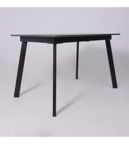 Стол AV 1209/1, ЛМДФ, раздвижной 1200(1600)*800 Мрамор Пьетра Графитовый/черный