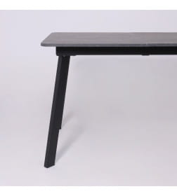 Стол AV 1209/1, ЛМДФ, раздвижной 1200(1600)*800 Мрамор Пьетра Графитовый/черный