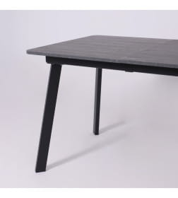 Стол AV 1209/1, ЛМДФ, раздвижной 1200(1600)*800 Мрамор Пьетра Графитовый/черный