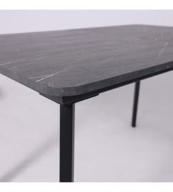 Стол AV 1209/1, ЛМДФ, раздвижной 1200(1600)*800 Мрамор Пьетра Графитовый/черный