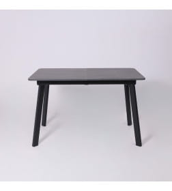 Стол AV 1209/1, ЛМДФ, раздвижной 1200(1600)*800 Мрамор Пьетра Графитовый/черный