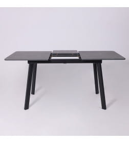 Стол AV 1209/1, ЛМДФ, раздвижной 1200(1600)*800 Мрамор Пьетра Графитовый/черный