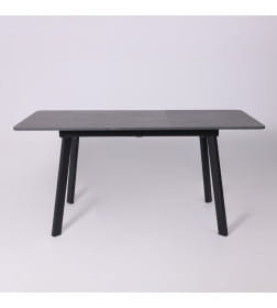 Стол AV 1209/1, ЛМДФ, раздвижной 1200(1600)*800 Мрамор Пьетра Графитовый/черный