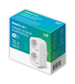 Умный сетевой разветвитель Wi-Fi 2 гнезда16A До 3680Вт USH-A102 2G-WF WHITE Uniel