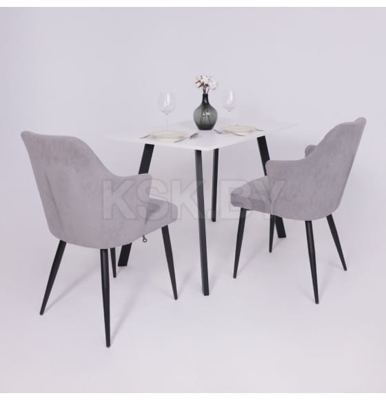 Стол SOLO 102х67, Белый структурный/черный (127575) 