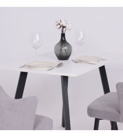 Стол SOLO 102х67, Белый структурный/черный