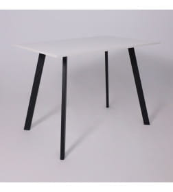 Стол SOLO 102х67, Белый структурный/черный