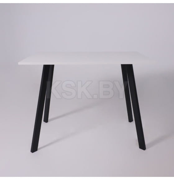 Стол SOLO 102х67, Белый структурный/черный (127575) 