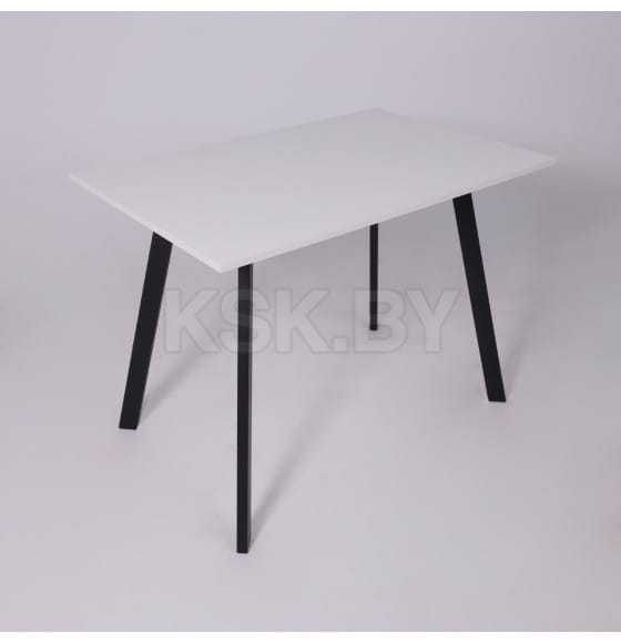 Стол SOLO 102х67, Белый структурный/черный (127575) 