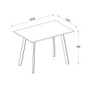 Стол SOLO 102х67, Белый структурный/черный (127575) 