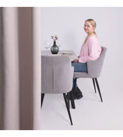 Стол SOLO 102х67, Бетон/черный