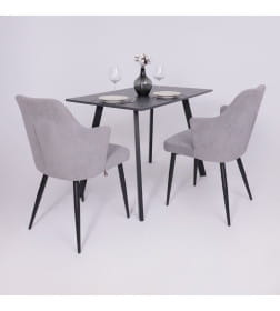 Стол SOLO 102х67, Мрамор неро маркина/черный