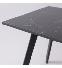 Стол SOLO 102х67, Мрамор неро маркина/черный