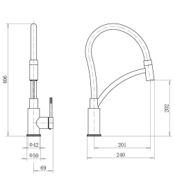Смеситель для кухни бронза Fashun A54033-21