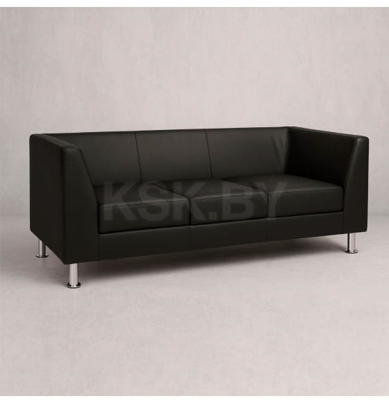 Диван Дерби 3, экокожа Pegasso черный (126418) 