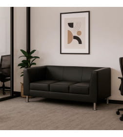 Диван Дерби 3, экокожа Pegasso черный