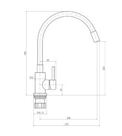 Смеситель для кухни серый Fashun A54101N-12A