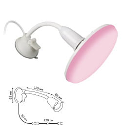 Cветильник на присоске для фитоламп с выключателем TLI-282 WHITE E27 PLANT BOX