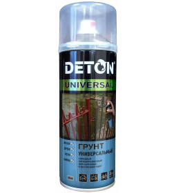 Грунт аэрозольный алкидный DETON UNIVERSAL атмосферостойкий, светло-серый, 520 мл