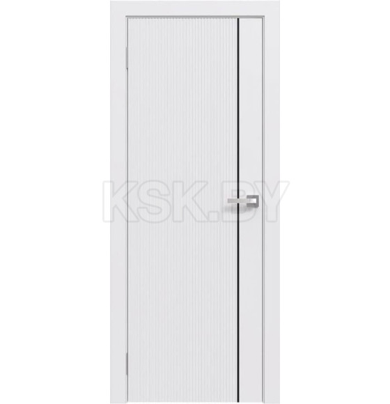 Дверное полотно "Line" 5 ,2000х600х38мм,Белый,черный молдинг