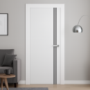 Дверное полотно "Line" 3 ,2000х900х38мм,Белый,черный молдинг