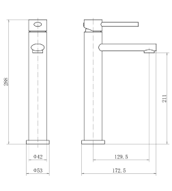 Смеситель для умывальника графит Fashun A51234-17