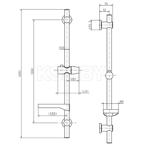 Душевая штанга FASHUN A8002 (A8002) 