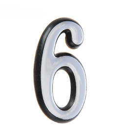 Цифра дверная АЛЛЮР большая пластик "6" хром