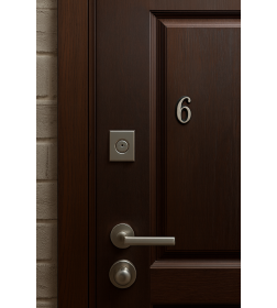 Цифра дверная АЛЛЮР большая пластик "6" хром