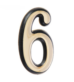 Цифра дверная АЛЛЮР большая пластик "6" золото