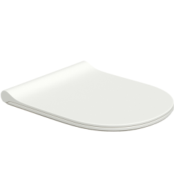 Сиденье BERGES дюропласт Ego XL Slim SO матовый белый, микролифт, быстросьем, металл