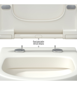 Сиденье BERGES дюропласт Ego XL Slim SO матовый белый, микролифт, быстросьем, металл