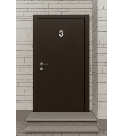 Цифра дверная АЛЛЮР большая пластик "3" хром