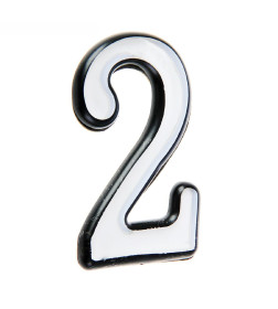 Цифра дверная АЛЛЮР большая пластик "2" хром