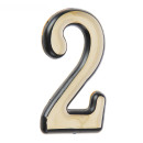 Цифра дверная АЛЛЮР большая пластик "2"  золото (6969) 