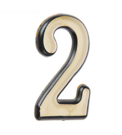 Цифра дверная АЛЛЮР большая пластик "2"  золото