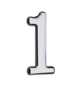 Цифра дверная АЛЛЮР большая пластик "1"  хром