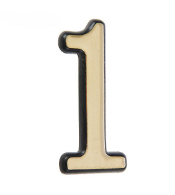 Цифра дверная АЛЛЮР большая пластик "1" золото