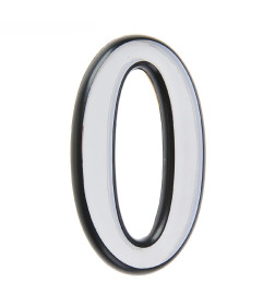 Цифра дверная АЛЛЮР большая пластик "0" хром