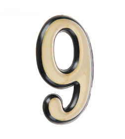 Цифра дверная АЛЛЮР большая пластик "9" золото