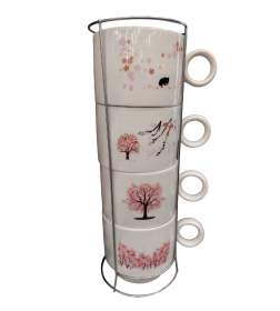 Набор 4 чашки на подставке 260 мл DA1806 Market Union