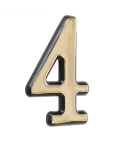 Цифра дверная АЛЛЮР пластик "4" золото