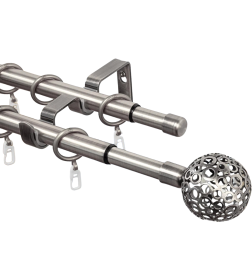 Карниз раздвижной Lm Decor  Ажур Ø16/19мм 1,6-3,0м 2-х рядный САТИН