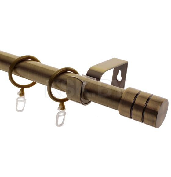 Карниз Lm Decor  Лайт Цилиндр Ø25мм, однорядный 2,0м, АНТИК