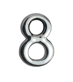 Цифра дверная АЛЛЮР "8" на клеевой основе хром