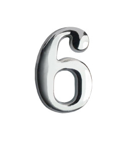 Цифра дверная АЛЛЮР "6" на клеевой основе хром