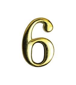 Цифра дверная АЛЛЮР "6" на клеевой основе золото