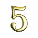 Цифра дверная АЛЛЮР "5" на клеевой основе золото (5071) 